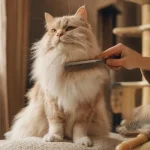 Chat a poile long, brossage et sous-poil contre nœuds