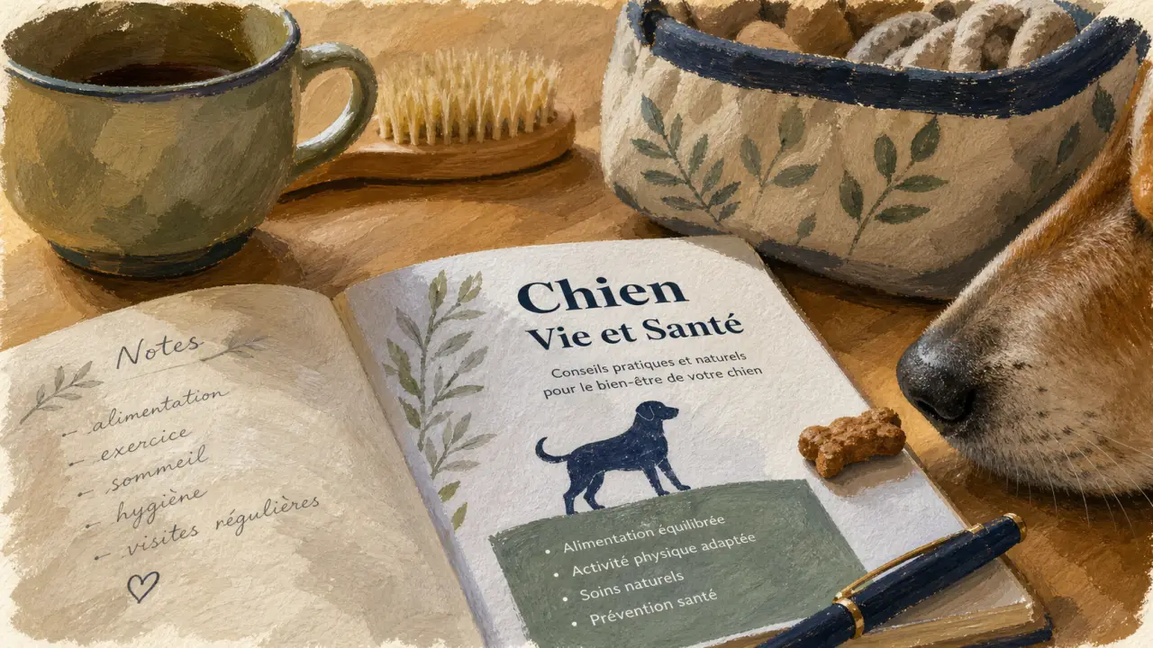 Chien vie et santé : carnet et friandise naturelle pour le bien-être du chien