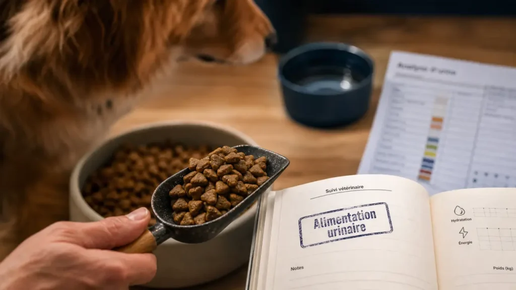 Struvite, pH et durée : les critères qui comptent pour des croquettes urinary chien