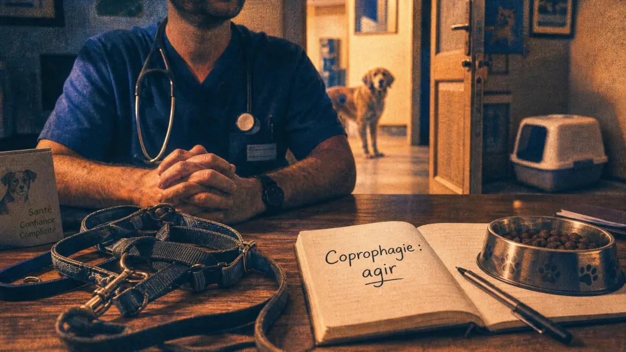 Chien qui mange du caca : vétérinaire et causes à vérifier avant punition