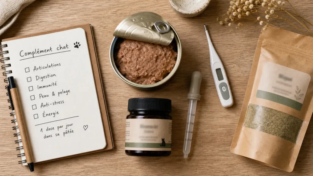 Complément alimentaire chat pour peau, articulations et reins