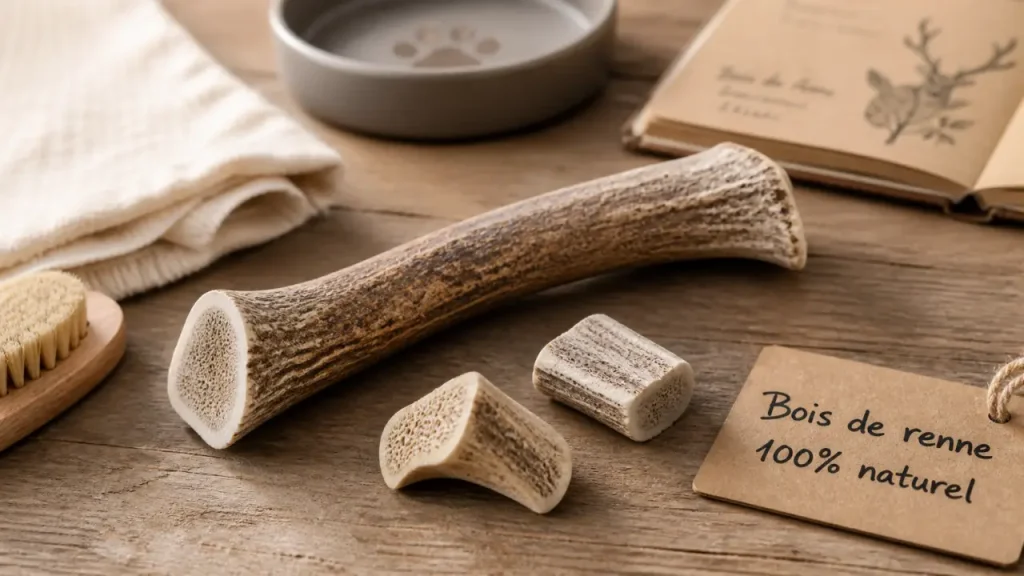 Cornes de rennes pour chien taille S, bois à mâcher naturel
