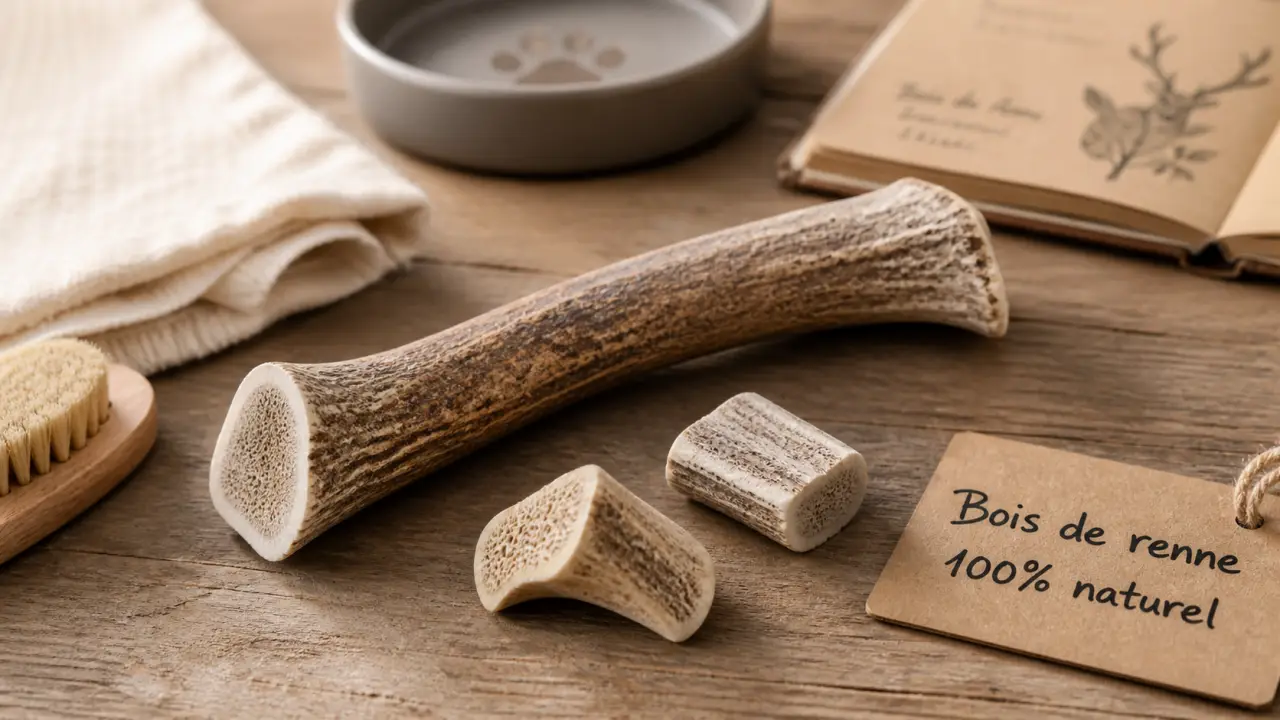 Cornes de rennes pour chien taille S, bois à mâcher naturel
