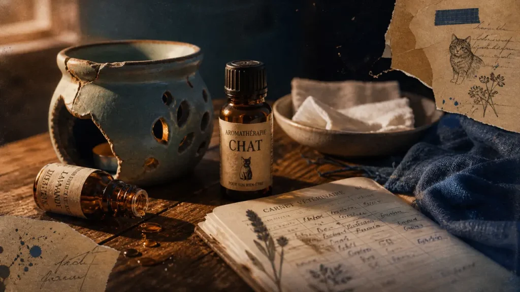 Huiles essentielles chat : diffusion courte, dilution 5%, signes d’alerte