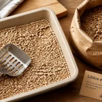 Litiere bois chat avec pellets en bac