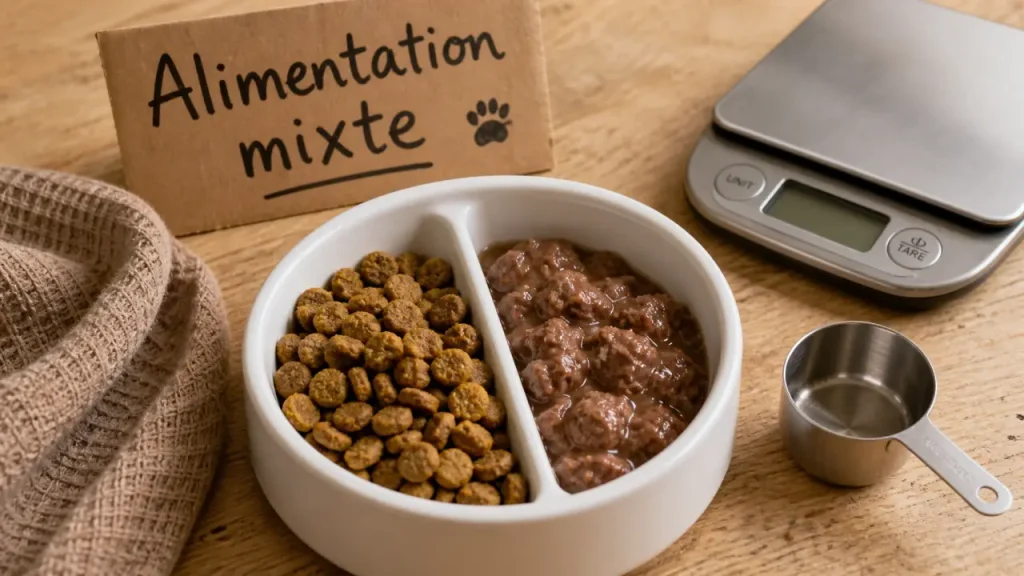 Peut-on mélanger croquettes et pâtée pour chien : dosage de la ration