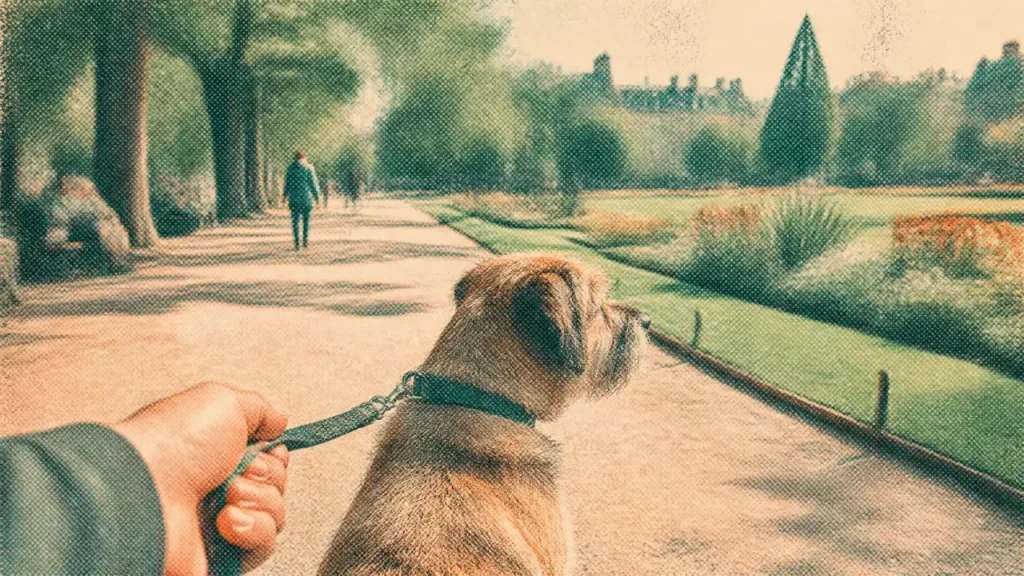 Thabor Rennes chien en laisse au parc du Thabor