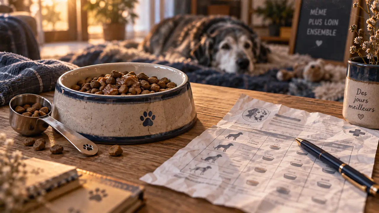 Alimentation chien senior : croquettes et ration à réduire