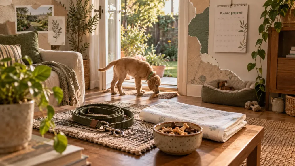 Apprendre la propreté à un chiot repose sur la routine, pas sur la punition