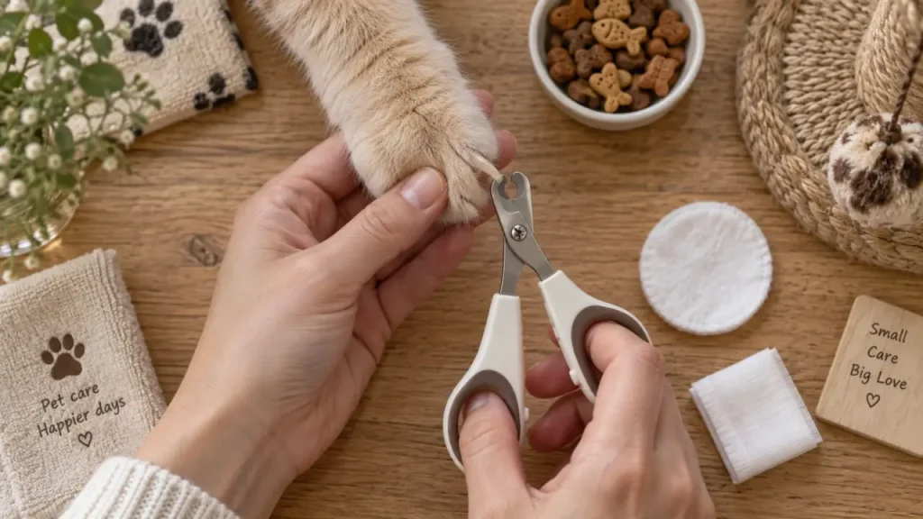 Coupe-griffe chat : coupez seulement la pointe transparente, jamais la zone rose