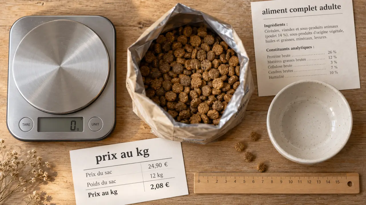 Croquettes chien adulte : photo prix au kilo et composition