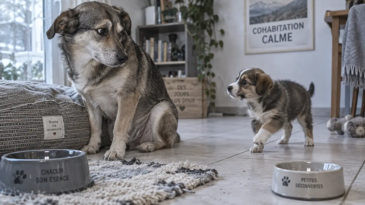 Mon chien grogne sur le nouveau chiot : regard d’avertissement