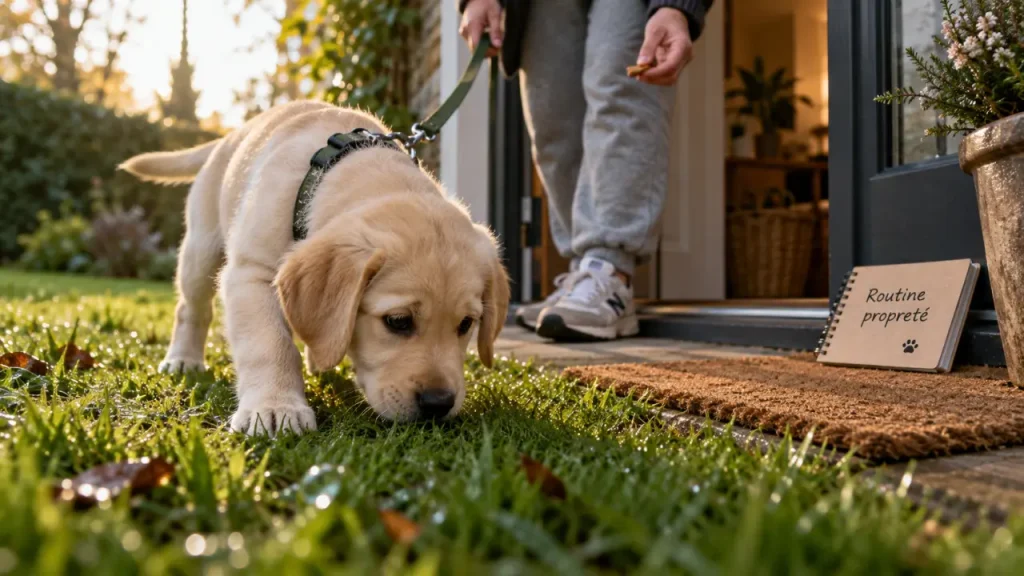 Rendre un chiot propre : des sorties bien placées plutôt que des punitions