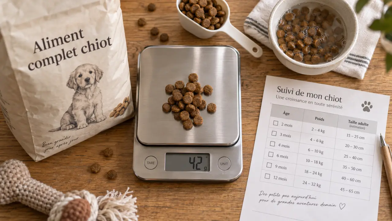 Nourriture chiot : croquettes et repères de croissance