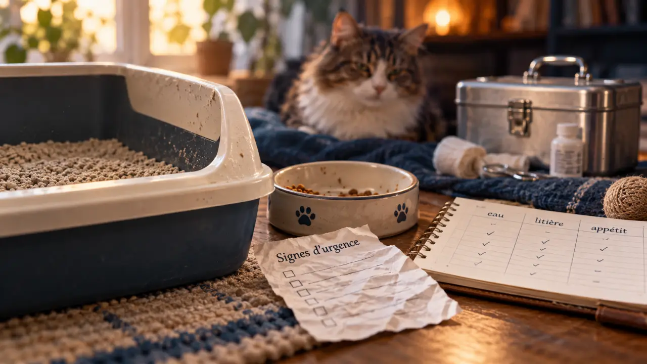 Santé chat : signes d’urgence gamelle et litière