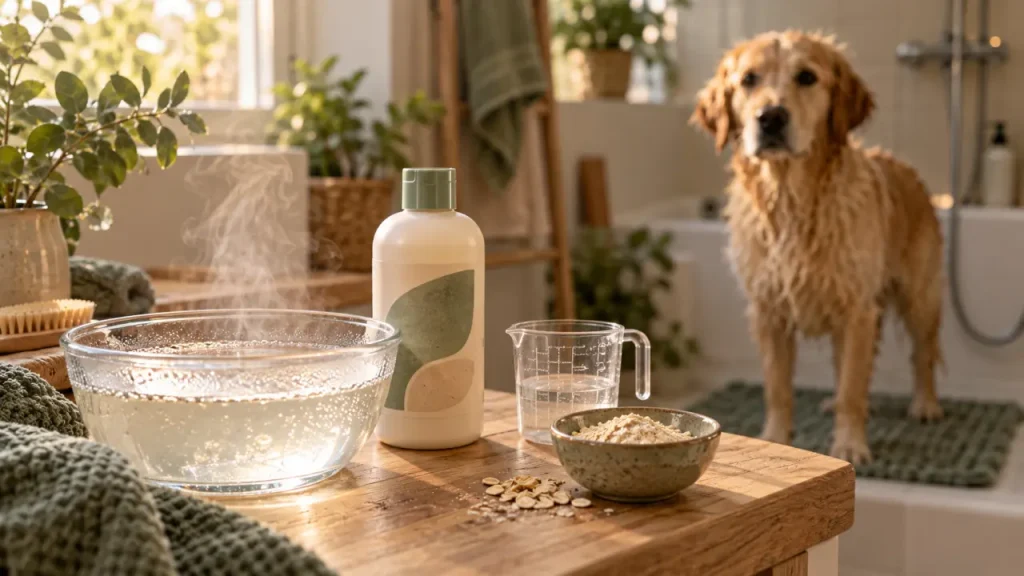 Shampoing chien maison : une base douce, de l’avoine et des mélanges à éviter