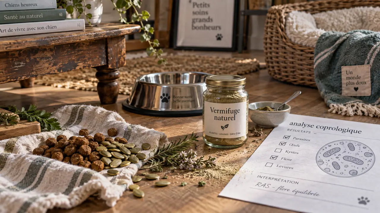 Vermifuge pour chien naturel et analyse coprologique sur table